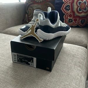 Jordan 11 Retro Little Flex (TD)/Size 7C/Color Grey Mist/White-Midnight Navy